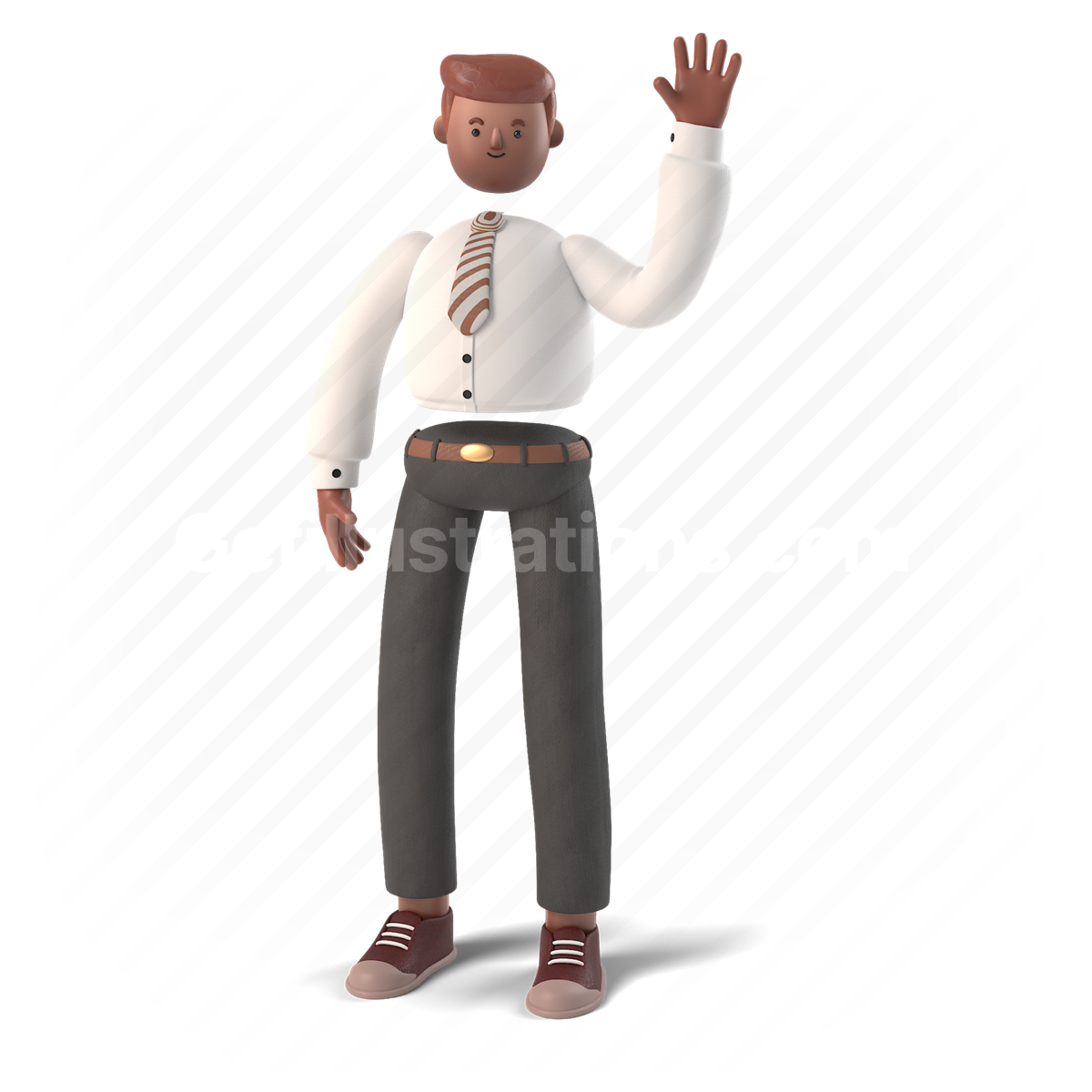 3d, people, person, african american, wave, waving, greeting, hello, man